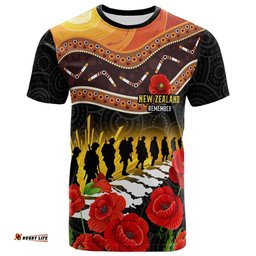 new zealand anzac day t shirt custom personalised remembrance with poppy flower anzacAmazing Aussie