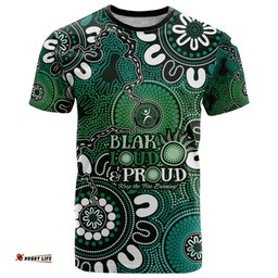 naidoc week 2024 fire burning t shirt aboriginal dots green art