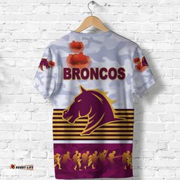 brisbane broncos t shirt anzac day simple style white