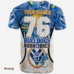 bulldogs rugby t shirt custom bulldogs mascot with aboriginal art personalised player and number t shirt