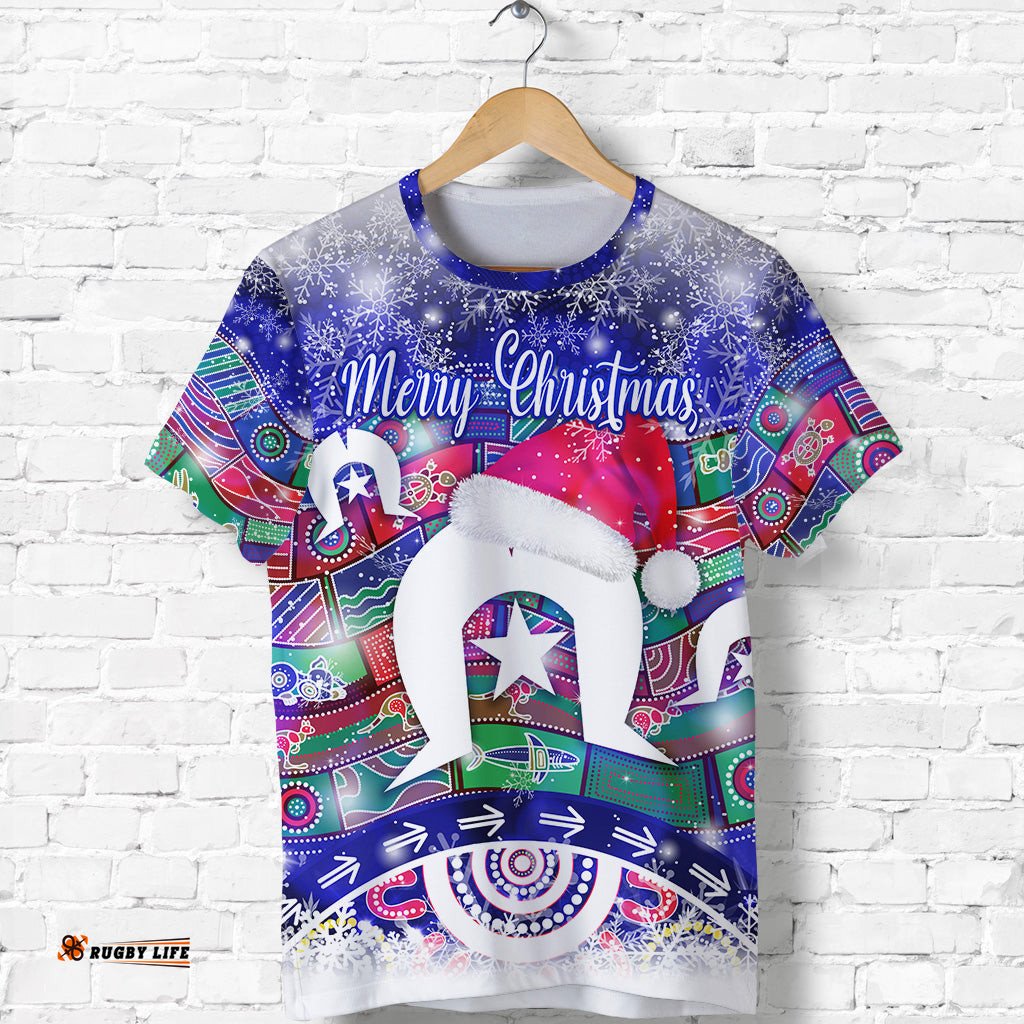 australian torres trait islands christmas t shirt original style blue