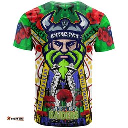 raiders rugby anzac day watercolour t shirt custom remembrance raiders with poppy flower
