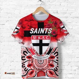 st kilda saints anzac t shirt indigenous vibes