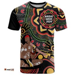 australia didgeridoo naidoc week 2024 t shirt keep the fire burning blak loud and proud