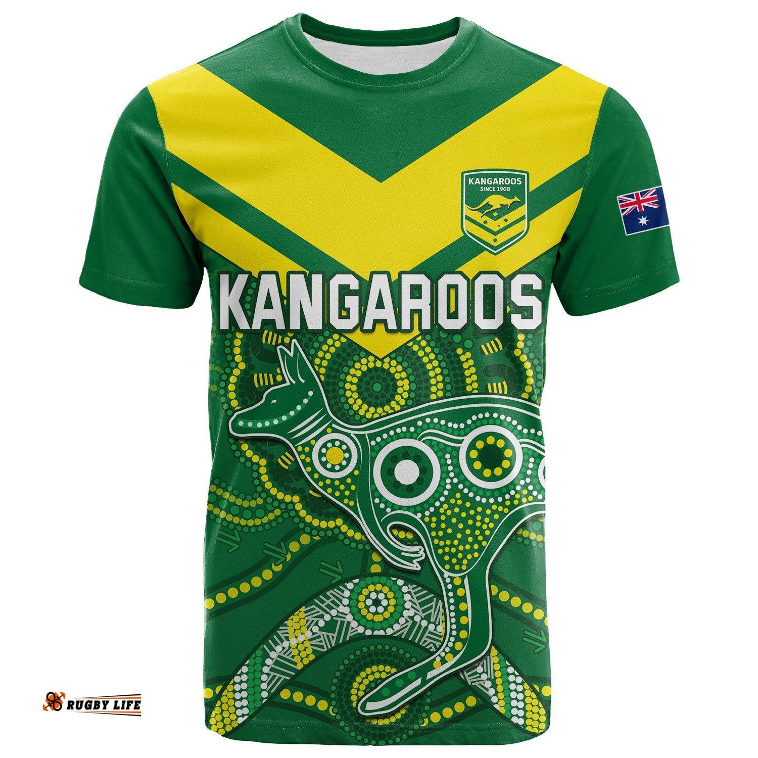 australia rugby t shirt kangaroos boomerang aboriginal