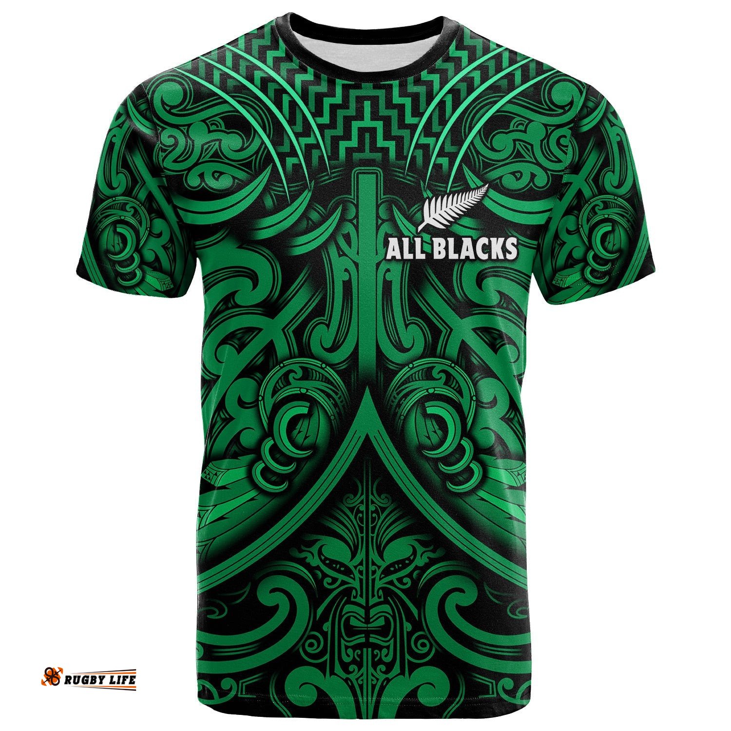 new zealand silver fern rugby t shirt all black green nz maori pattern