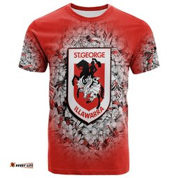 st george illawarra dragons t shirt polynesian hibiscus tropical vintage nrl 0