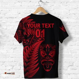 custom personalised new zealand haka rugby maori t shirt silver fern vibes red
