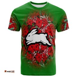 south sydney rabbitohs t shirt polynesian hibiscus tropical vintage nrl 0