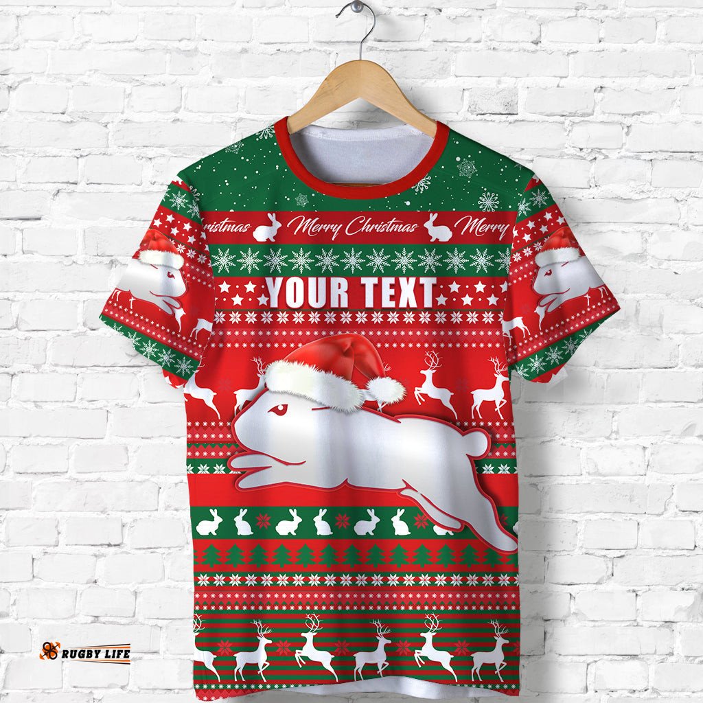 custom personalised rabbitohs christmas t shirt south sydney indigenous