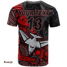 custom text and number bombers football t shirt essendon aboriginal