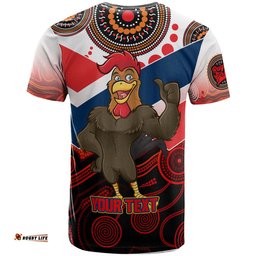 nrlw roosters rugby t shirt custom womens rugby league with aboriginal dot painting style player and number t shirtAmazing Aussie