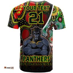 custom personalised penrith panthers t shirt strong panthers legend with special aboriginal style