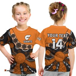 custom text and number greater western sydney football t shirt giants 2012 boomerang indigenous pattern