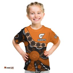 custom text and number greater western sydney football t shirt giants 2012 boomerang indigenous pattern