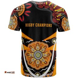 tigers rugby t shirt custom tigers rugby ball with aboriginal dot painting art player and number t shirt rlt14