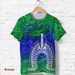 custom personalised torres strait islands t shirt aboriginal art lizard symbol peace