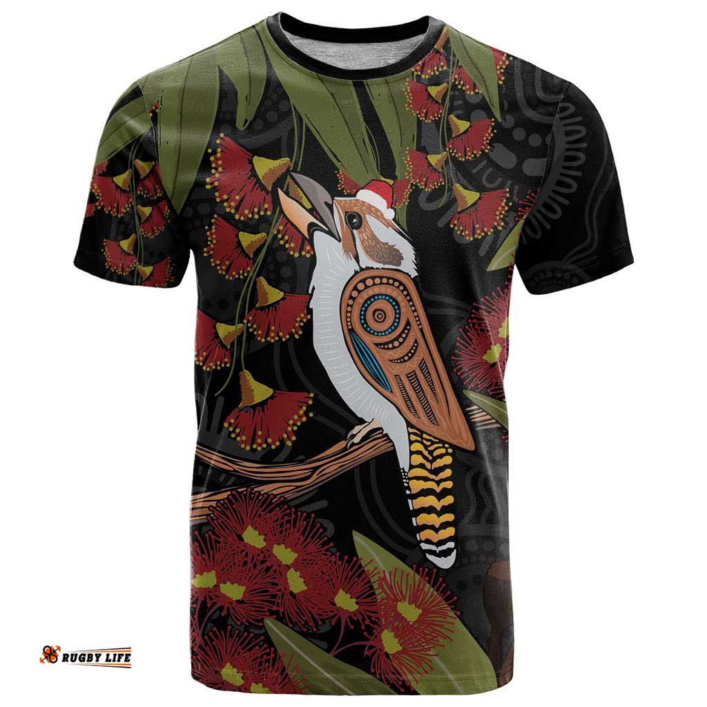 australia indigenous christmas t shirt kookaburra aboriginal