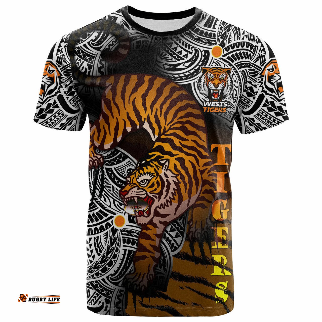tigers rugby polynesian t shirt custom wild west tigers 0