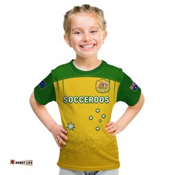 australia soccer t shirt socceroos dots kangaroo simple style