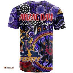 storm rugby anzac t shirt aboriginal military and poppy flowers