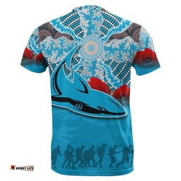 sharks aboriginal t shirt anzac day