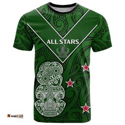 custom text and number aotearoa rugby t shirt all stars new zealand tiki maori