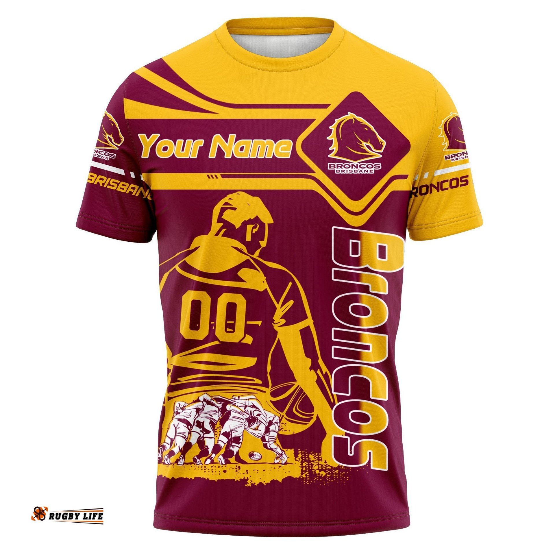 brisbane broncos t shirt personalized pentagon style nrl