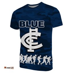 carlton blues t shirt anzac day army patterns