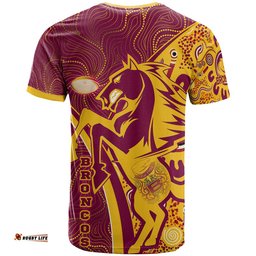 broncos rugby t shirt custom brisbane broncos pride with tattoo and aboriginal art personalised name and number t shirt
