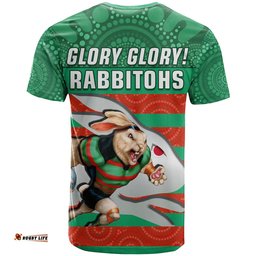 rabbitohs rugby t shirt aboriginal dot painting glory glory sporty style
