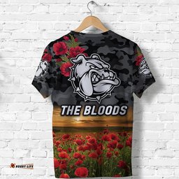 west football club alice springs anzac t shirt the bloods poppy vibes black