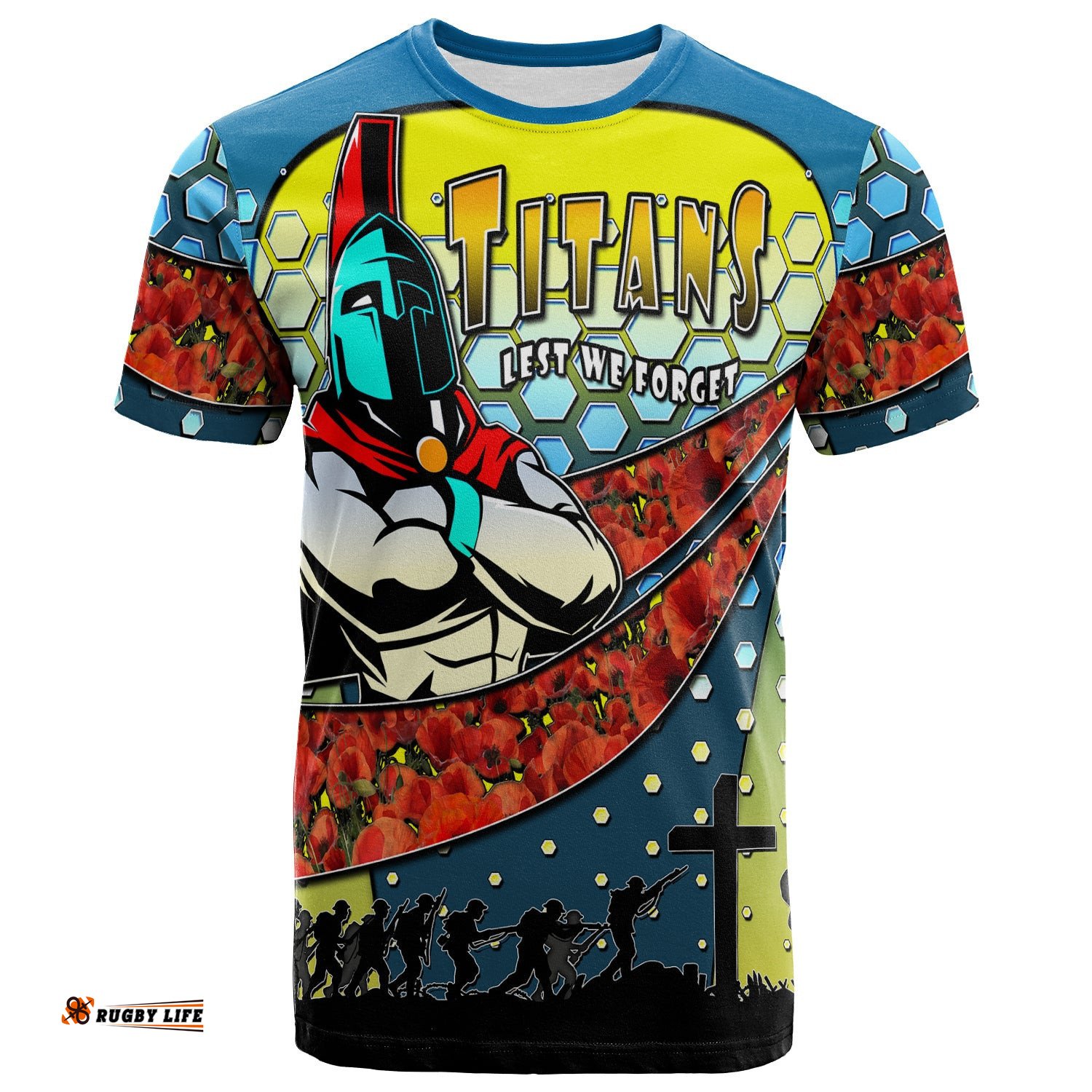 titans rugby t shirt custom titans lest we forget and poppies t shirt