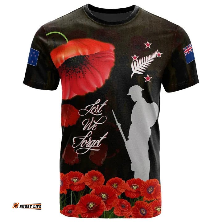 new zealand anzac t shirt remembrance poppy flowersAmazing Aussie