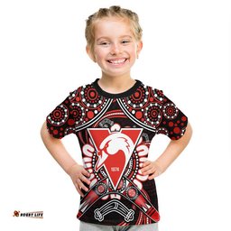 custom personalised swans football t shirt boomerang indigenous dots