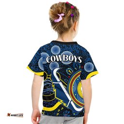 cowboys rugby t shirt aboriginal dots version