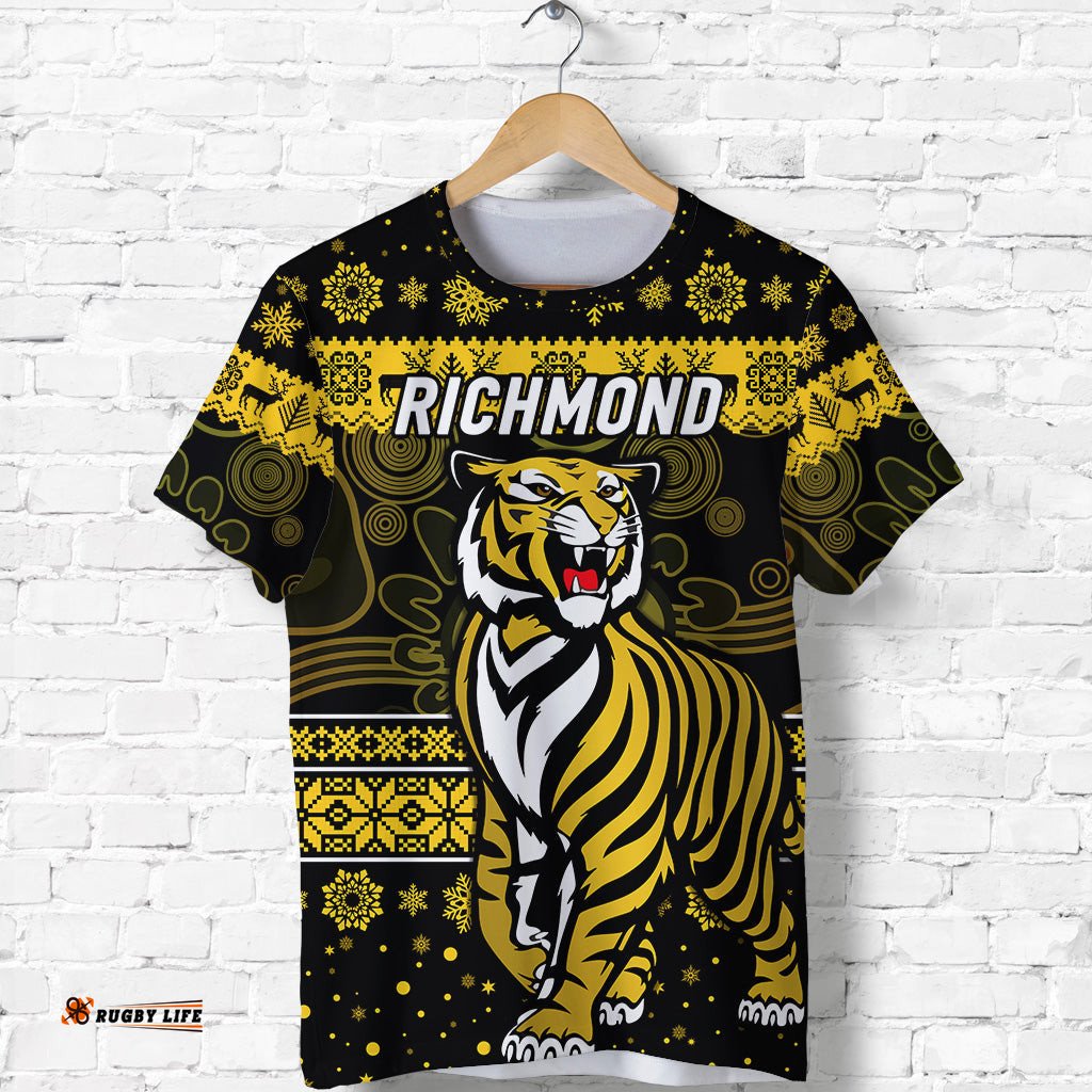 custom personalised richmond tigers t shirt christmas simple style black