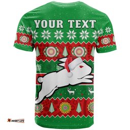 custom personalised rabbitohs christmas t shirt souths aboriginal art merry xmas