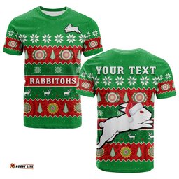 custom personalised rabbitohs christmas t shirt souths aboriginal art merry xmas