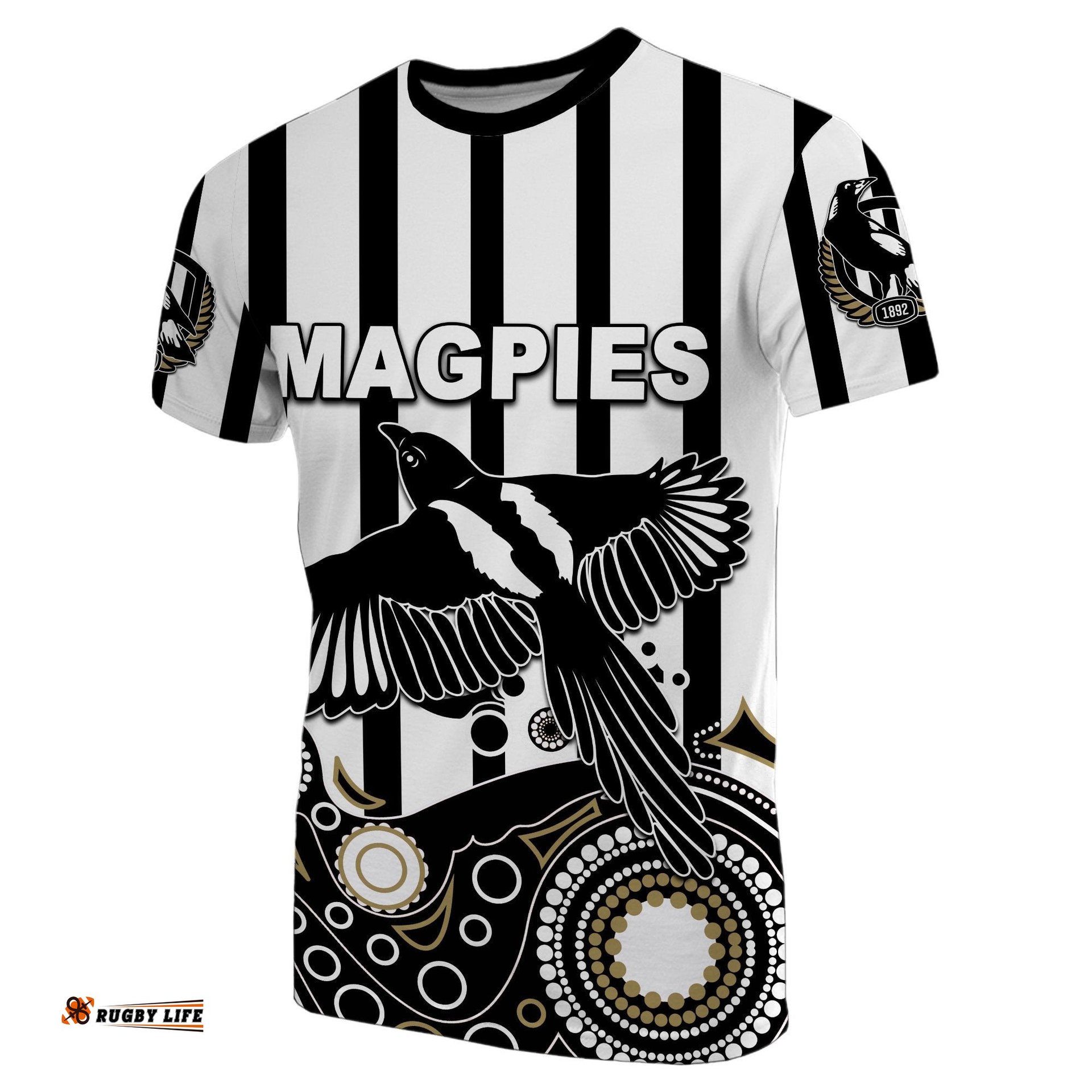 custom personalised magpies t shirt aboriginal simple