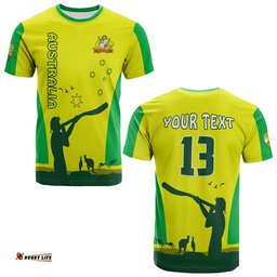 custom text and number cricket australia t shirt aboriginal my life