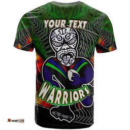 warriors rugby t shirt custom warrios maori mask rugby player maori style ethnic ornament pattern player and number t shirt
