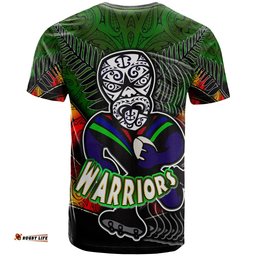 warriors rugby t shirt custom warrios maori mask rugby player maori style ethnic ornament pattern player and number t shirt