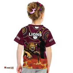 brisbane lions football anzac 2023 t shirt aboriginal mix poppy camouflage