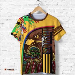 custom personalised pride hawks t shirt hawthorn naidoc week aboriginal version special