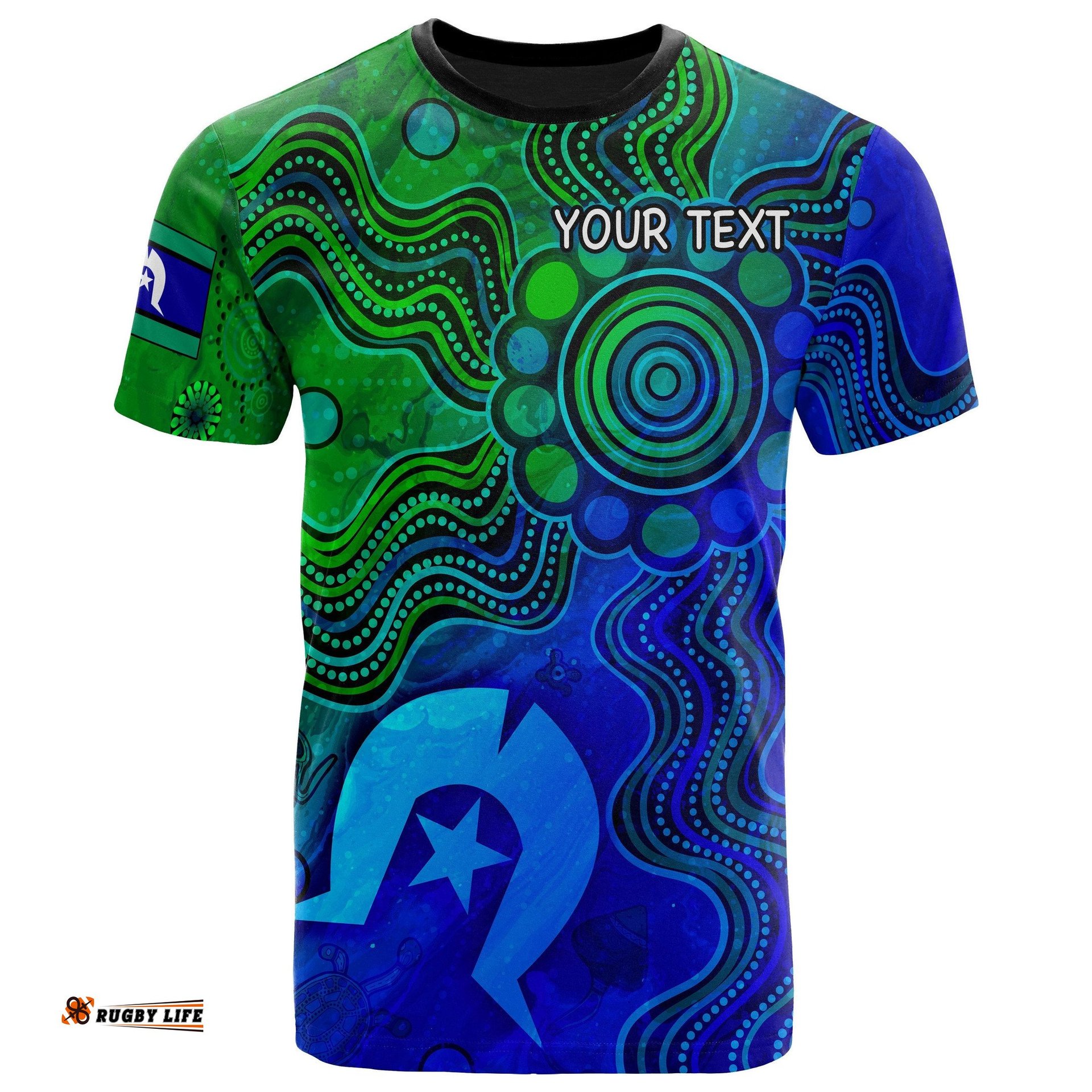 custom aboriginal t shirts torres strait islands flag