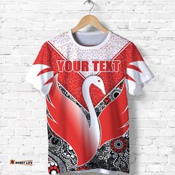 custom personalised swans indigenous t shirt sydney style