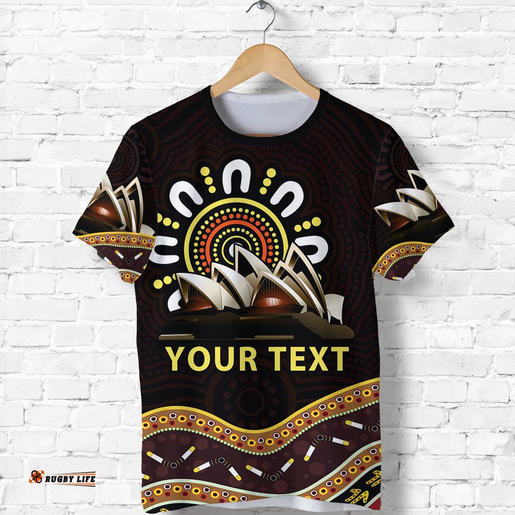custom personalised sydney australia t shirt aboriginal art sydney opera house