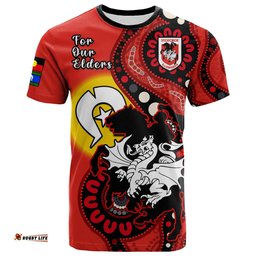 custom text and number dragons rugby naidoc 2023 t shirt for our elders aboriginal
