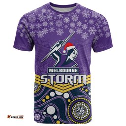 custom storm rugby christmas t shirt merry xmas 2023 mix aboriginal art